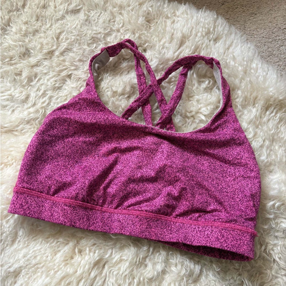 Lululemon Pink Strappy Racerback Sports Bra